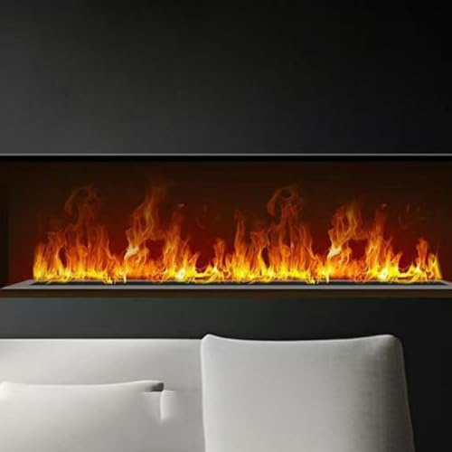 Gavscient Chimenea de Vapor de Agua, Inserto Decorativo con Llama Atomizadora 3D, Control Táctil/Remoto, Panel Superior Ultrafino de 3mm 1m