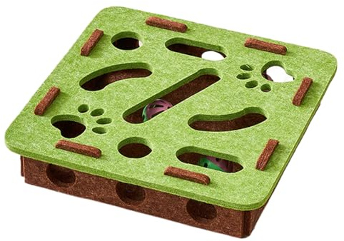 Puzzle interactif pour animaux de compagnie – Jouet labyrinthe de piste de tunnel en plastique, jeu de mouvement de cloche | Support d'entraînement à l'exercice pour chat et chiot, caisse de jeu de de
