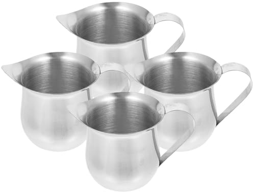 Amosfun Pichet Sauce et Petit Pichet Lait Inox 90 Ml Lot de 4 pour Usage Domestique et Service de Café