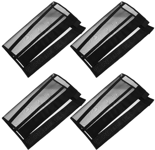 NOLITOY Funda Protectora para Patas de Caballo 4 Piezas Negras, Botas de Malla Transpirable Ajustables Antideslizantes para Exteriores y Equitación, Cubiertas Ligeras y Flexibles