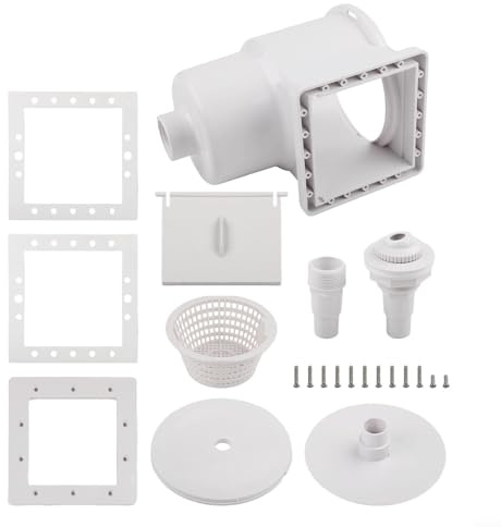 Kit skimmer per piscina fuori terra, montaggio a parete, design da 15,2 cm, ricambio SP1091LX, plastica ABS resistente ai raggi UV, con piastra aspirante e