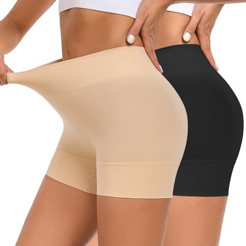 YADIFEN Cycliste Anti Frottement Cuisse Femme Short sous Jupe Robe en Été | Sans couture, sans etiquette, taille haute, tissu stretch leger, sous robes et jupes, pour ete, yoga et quotidien