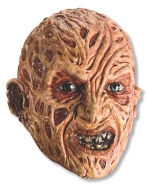 Rubie's Officiell vuxen Freddy Krueger 3/4 vinylmask Nightmare on Elm Street kostym - en storlek