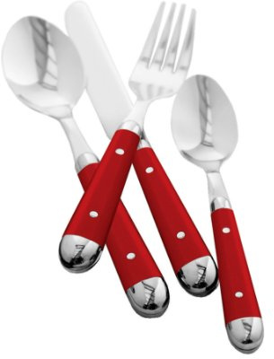 Premier Housewares 16-Piece Brasserie Cutlery Set - Red