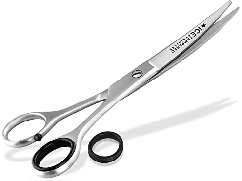Gebogene Hunde-Haarschere Fellschere mit MIKROVERZAHNUNG