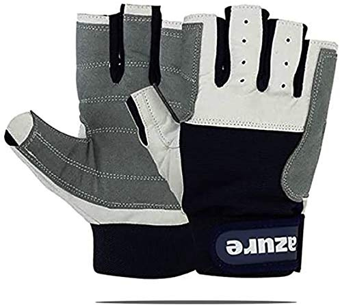 Azure Premium Quality Strong AMARA Navy Blue Sailing Enforced Palm Breathable Gloves Skiing Cycling Riding Running Hiking Fishing Sailing Indoor-Outdoor C/F Medium