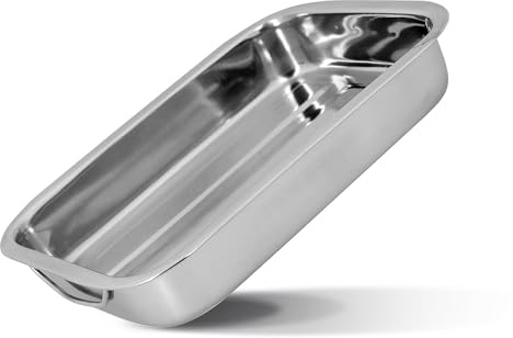 MENASTYL - Plat à four inox de qualité Harry 35x25cm de forme rectangle avec poignées en acier inoxydable rabattables - 4615221