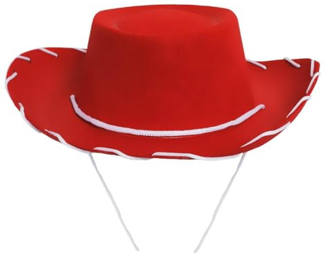 Child's Red Cowboy Hat - Pack of 1 - Cowboy and Cowgirl Hat Accessory - Perfect for Wild West and Western Themed Parties, World Book Day or Any Other Fancy Dress Event