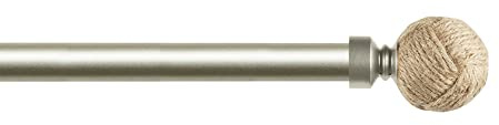 Exclusive Home Seil Knoten Vorhang Rod und Kreuzblume Set, Eisen, matt Silber, 1 x 3 x 36 cm