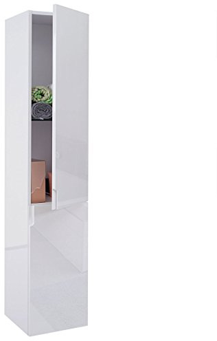 Mendler Hängeschrank HWC-B19, Badezimmer, Hochglanz 150x30cm - weiß | Midischrank, Hochschrank, Badmöbel