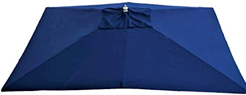 Field & Hawken - Blue Parasol Canopy - 3x2m Garden - 8-10 Person Rectangular Aluminium Frame