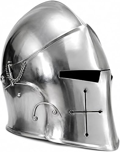Armor Barbuta Helm Ritter Tempelritter Kreuzritter Rüstung Helm Römischer Spartaner Silber Finish Standardgröße, passt Fast Allen Erwachsenen