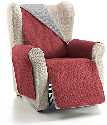Cardenal Textil - Rubí, Copridivano in Tessuto Bicolore, Reversibile, Perla/Rosso, 1 Posto
