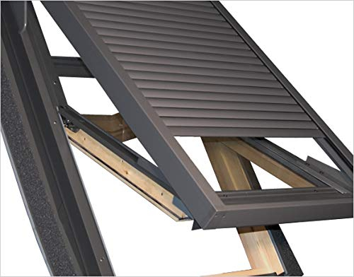 Dakea Außenrollladen Für Rooflite C2A 55x78cm Holz Dachfenster Aussenrollladen elektrisch mit Steuerung und Fernbedienung Hitzeschutz Dachfenster Sonderangebot