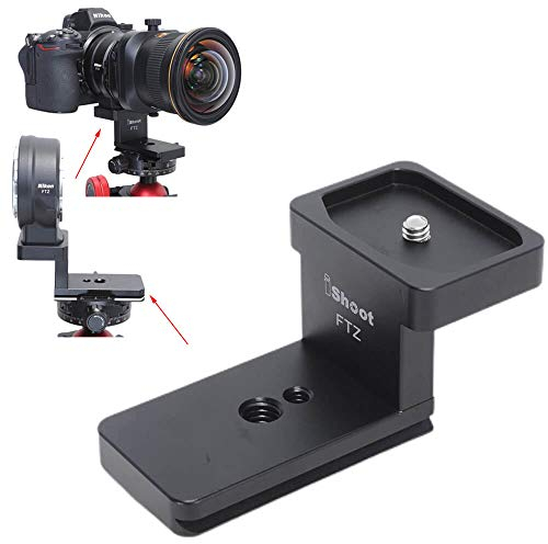 iShoot Metal Lens Collar Stand Tripod Mount Ring Base Replacement Foot Compatible with Nikon FTZ Mount Converter Lens Adapter Ring, Lens Support Holder with Arca Fit Quick Release Plate Dovetail