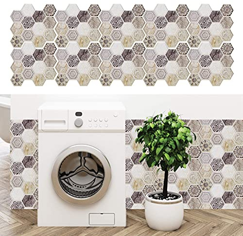 Tissting Selbstklebende Wandfliesen, Wasserdichte 3D Mosaik Fliesen Aufkleber, 30 x 28 cm, PVC Material, für Küche, Bad, Schrank, Möbel, Tisch