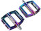NICOLIE Oil Slick Mountainbike Pedale MTB Plattkompatibel Mit Aluminium Rennrad Lager Anti-Schlupf BMX Klappfahrrad Fahrradteile - Regenbogen