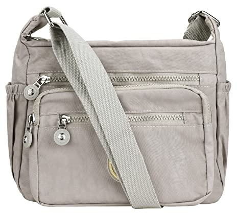 Milky Way Damen Umhängetasche mit mehreren Taschen, Wasserdichte Nylon Mittelgroß Crossbody Bag Handytasche zum Umhängen Umhängetaschen für Mädchen und Damen