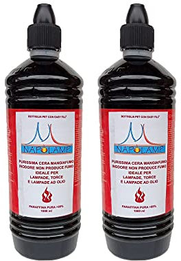 Olio per Lampade e Lanterne. Cera liquida, 2 litro colorato Rosso [Classe di efficienza energetica A]