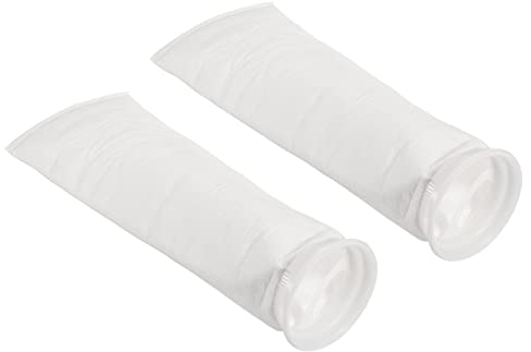 PATIKIL 4 Inch Ring Filter Socks 1 Micron, 2 Pack Mesh Bags Pool Skimmer Basket, White