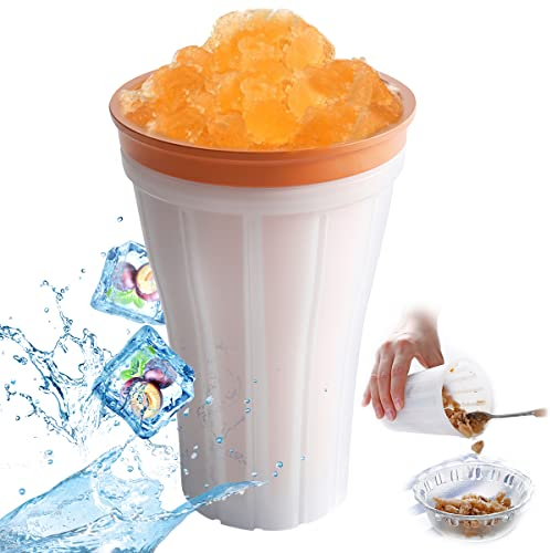 Magic Slushy Maker Squeeze Cup, RosyFate Slushy Becher Selber Machen, Ice Cup Maker,Slushy Becher Zum Drücken, Kühlbecher für Getränke, Portable Freeze Mug, Quick Frozen Smoothies Cup (Orange)