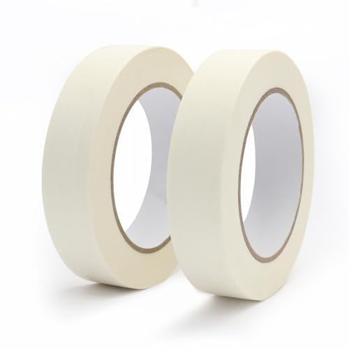 Zo.Yehaa Masking Tape 1 inch X 55 Yards X 2 Rolls, 328FT Total, Beige White Painters Tape General Purpose Tape for Arts DIY Crafts Painting Labeling Decoration School Projects Home Office
