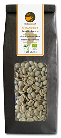 Café vert bio Arabica Pérou Urubamba (grains de café vert brut 500g) - Certifié GMP
