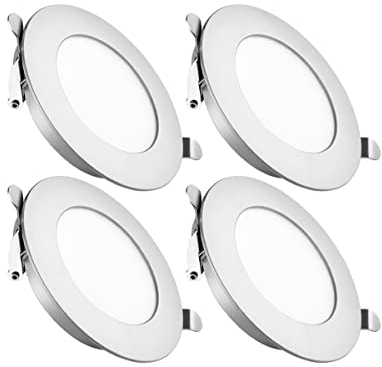 Obeaming 4 x 12V LED Einbaustrahler Wohnmobil Boot Einbauleuchten Flache Spot Dimmbar Einbauspot 3W 83mm 285lm für Camper Wohnwagen Bad, Loch 64-74mm 4000K Silber Aluminium CRI93