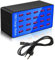 Balabaxer 20 porte stazione di ricarica USB,100W/20A blu stazione di ricarica desktop, caricabatterie USB multi porta per smartphone, tablet e altri dispositivi (Porto blu-20)