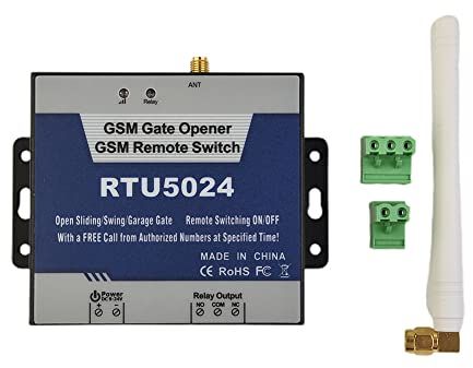 URPIZY Telecomando apriporta, Rtu5024 GSM Gate Opener relè interruttore controller di accesso remoto per porta, controller di accesso tramite chiamata