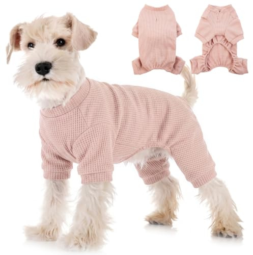 Hundpyjamas tunn, lätt hundbody, underklädesoverall för hem, hundoverall sommar, ventilerande hundoverall pälsskydd, fyrbenta vän sömn & hemmadräkt, rosa L