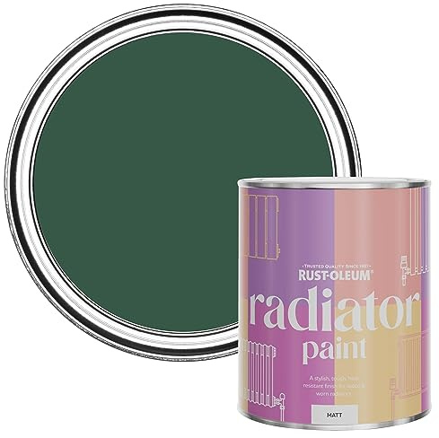 Rust-Oleum, dunkelgrün Heizkörperfarbe, hitzebeständig, geruchsarm in Matt Finish - Kiefernwald 750ML