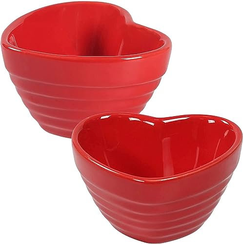 Tazón de sopa, Tazón de arroz, Tazón de desayuno, Juego de ramequines en forma de corazón, 120 ml, Ramekins Creme Brulee, Plato de soufflé Platos a prueba de horno, Ramekins de soufflé, Ramekins for f