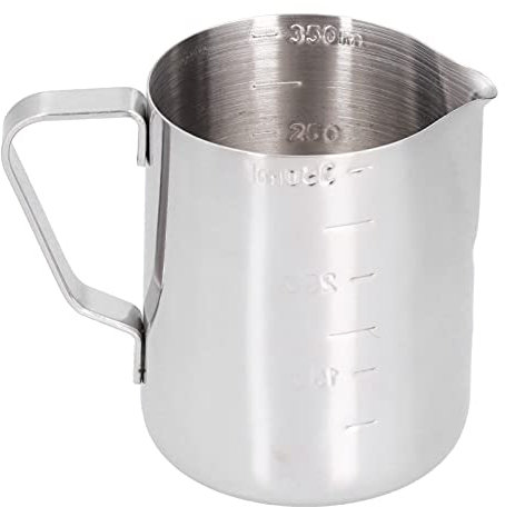 RXMORI Tazza in Acciaio Inossidabile, Brocca per Schiuma di Latte Caffè Montalatte Brocca Tazza Brocca in Metallo Brocca per Latte con Manici, Accessori per Macchina per Cappuccino Bar Caffè(250 ml)