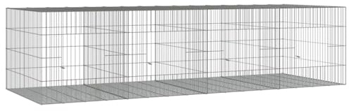 vidaXL Kaninchenkäfig 4 Paneele 217x79x54 cm Verzinktes Eisen Haustierkäfig