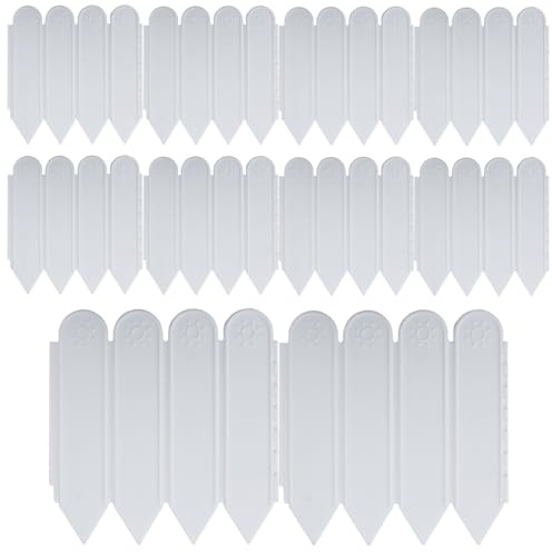 Miupoo Kunststoff Gartenzaun Panel, Gartenkanten, Dekorative Gartenzaun, Gartenbaumgrenze, 10 Stücke, insgesamt 200cm Länge, weiß Sonne Zaun