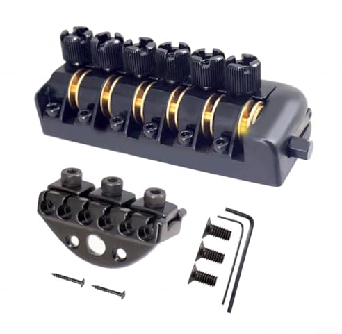 SPORTARC Headless Guitar Bridge Tremolo System, 6-Saiten-Sattel E-Gitarre Headless Fixed Bridge Saitenhalter Nut Zubehör (D), 1401068119