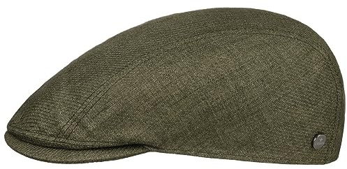 LIERYS Classic Ivy Leinen Flatcap Schieberstil Sommercap Atmungsaktiv Herren Made in EU Frühjahr Sommer Oliv L (58-59 cm)
