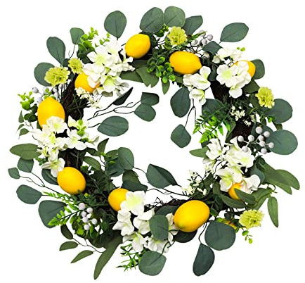 Bunte Ostereier Dekor Ostern Türkranz Fensterkranz Fensterbedarf Dekoration und Türsimulation Dekoration Hortensie Geschenke Atmosphäre Ostergirlande Osterdeko Blumen Kränze (yellow, One Size)