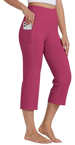 WILLIT Caprihose Damen Yogahose Sporthose Capri Leggings High Waist Hosen Crop gerades Bein Sommerhose Freizeithose Sport Übung Workout 21 mit Taschen