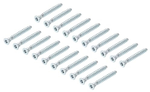 uxcell Furniture Confirmat Screw, 20pcs 6.3x50mm Hex Socket Wood Screws Zinc Plated Countersunk Self-Tapping Furniture Connecting Screw