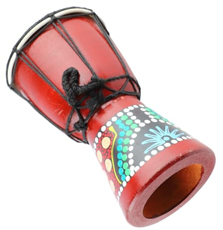 Afrikanische Trommel Djembe, 5 Zoll Mini Djembe Handschlaginstrument aus Holz für Kinder und Erwachsene