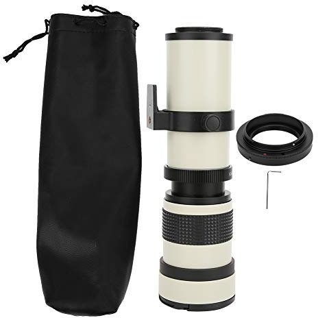 MUNEFE Teleobjetivo con Zoom Manual F/8 De 420800 Mm, Ocular De Telescopio con Zoom Y Montura En T para Cámaras DSLR