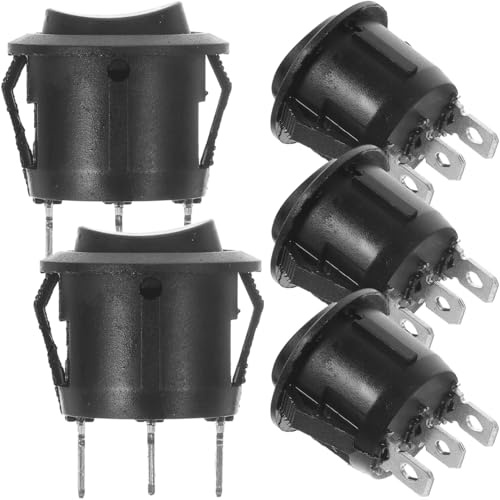Mobestech 10 Stück Runde Wippschalter 23Mm Spdt Drucktaster Für Auto Boot Wasserspender 3-Polig Einfache Installation Langlebig Und Kompakt