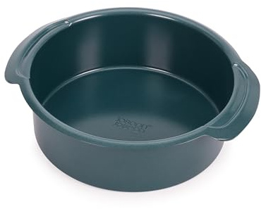 Joseph Joseph Nest™ Bake Non-Stick Round Cake Pan, 9in, Carbon Steel, Easy-Pull Handles, Stackable, Space-Saving Design, 10-Year Guarantee
