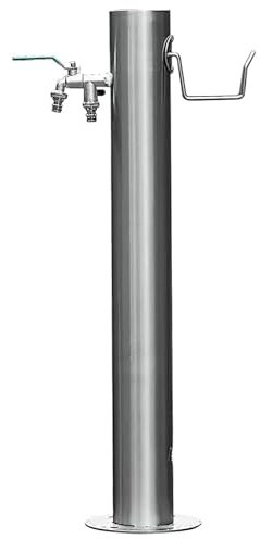 Mosnesrt Bodenstehende Zylindrische Vertikale Wassersäule Für Den Außenbereich, Freistehender Gartenschlauchhalter Aus Edelstahl Wasserhahn, Landschaftsdekor-brunnenhydrant, 86cm