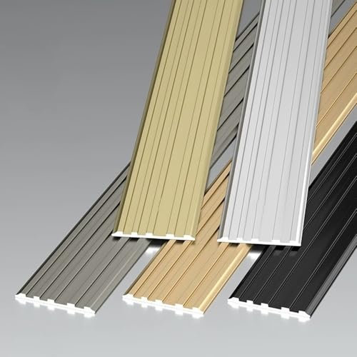 RTVGNSZSJL AntisRutsch Treppenstufen-Dekoration, Metall Aluminium Treppenkantenschutz, Treppenkantenprofil Für Innen/Außen (Farbe: Schwarz)(Velfa Gold,W40mm)