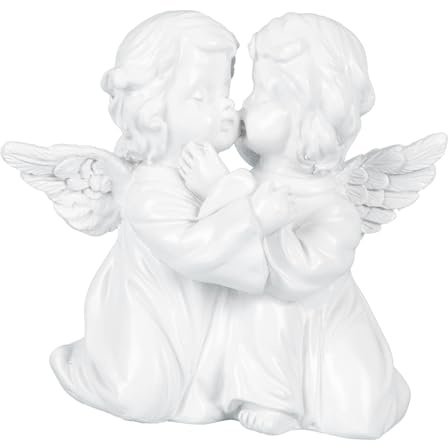 PRETYZOOM Adorno de Pareja de Ángeles de Yeso Blanco Vintage para Decoración de Mesa en Bar y Tienda de Ropa, Figura Delicada y Realista para Obsequio y Souvenir | Adorno Delicado y Realista, Estilo Único, para Oficina y Tienda de Ropa, Recuerdo Especial
