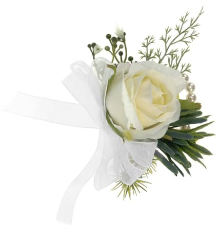 SAFIGLE Hochzeit Armband Corsagen Handgemachte Blumen Boutonniere Elegante für Bräutigam Trauzeugen Party