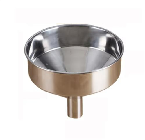 Embudo Grande, 1 Embudo De Acero Inoxidable Grande for con Filtro Embudo De Vino Y Aceite for El Hogar Tolva Industrial Extra Grande Plata(25x6cm)